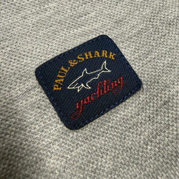 Paul & Shark Polo Shirt Made in Italy Cotton Grey Short Sleeve Medium - Picture 4 of 8